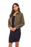 Cropped Fray Tweed Jacket