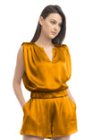 Boxy Top With Pleated Detail On Shoulders