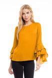 Ruffled Bell Sleeve Blouse