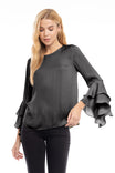 Ruffled Bell Sleeve Blouse