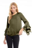 Ruffled Bell Sleeve Blouse