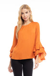 Ruffled Bell Sleeve Blouse