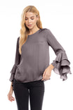Ruffled Bell Sleeve Blouse