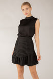 Tank Mini Mock Neck Dress With Ruched Skirt
