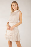 Tank Mini Mock Neck Dress With Ruched Skirt