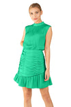 Tank Mini Mock Neck Dress With Ruched Skirt