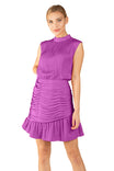 Tank Mini Mock Neck Dress With Ruched Skirt