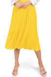 Pleated Midi Skirt With Lining