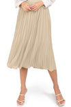 Pleated Midi Skirt With Lining