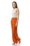 High Waisted Pants With Side Seam Slits